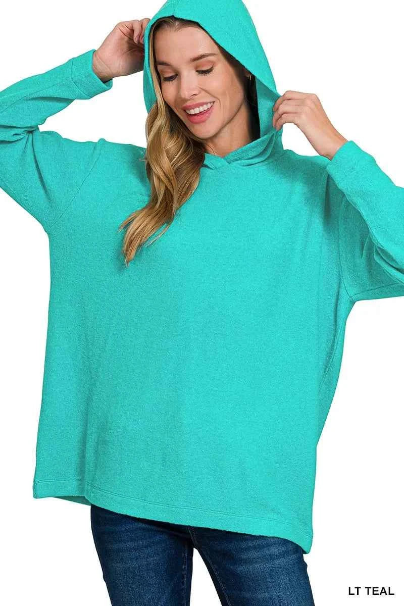 Zenana Hooded Brushed Melange Hacci Sweater LT TEAL 6c6763243e8b41ed80fbd0b81978c1f4-Max-Origin