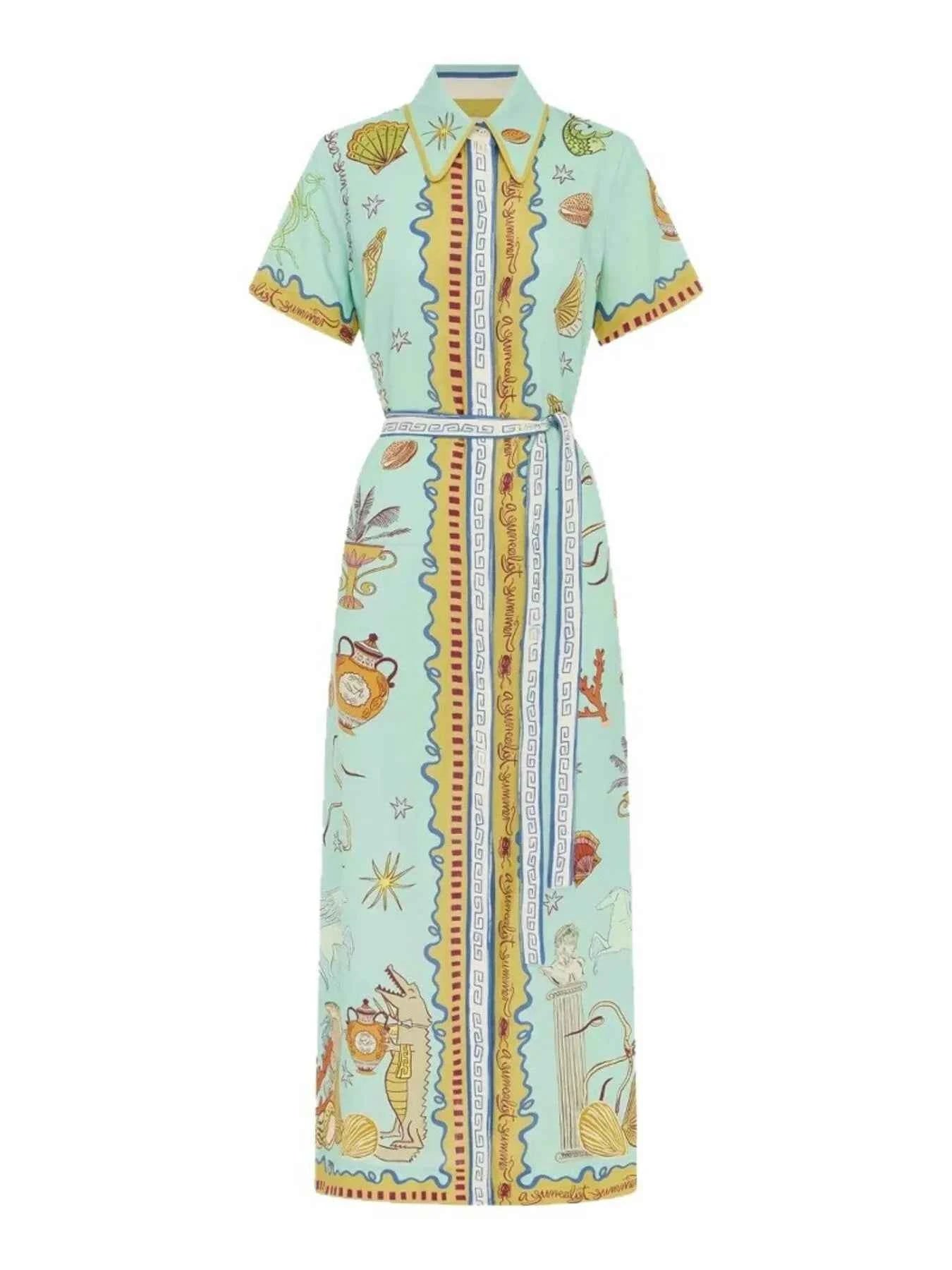Printed Short Sleeve Maxi Shirt Dress with Belt 6c79df98-a520-4978-92dd-26cde033ecff-Max-Origin
