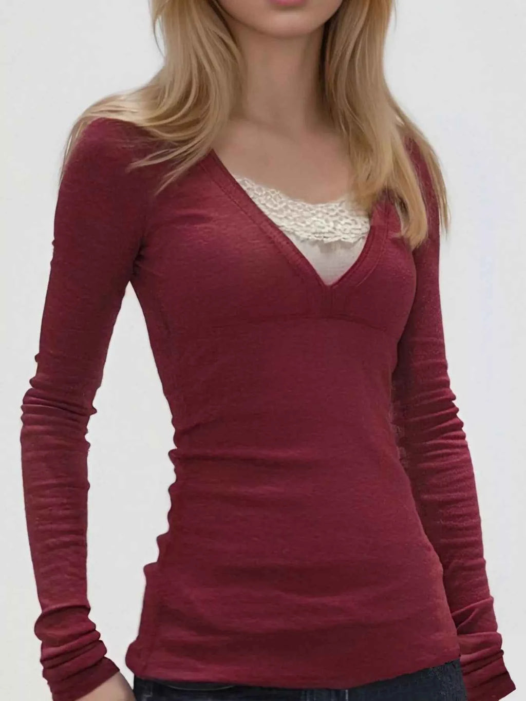 Lace Detail Long Sleeve T-Shirt 6c8cff15-c53f-4054-b943-deeeb17ff0ac-Max-Origin