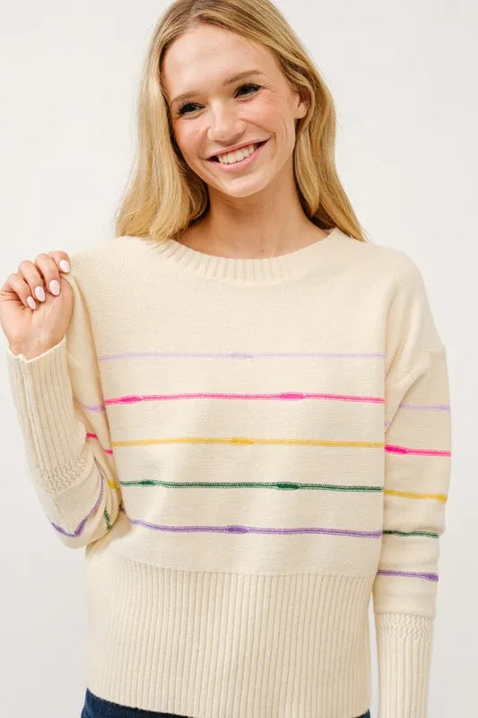 And The Why Multi Striped Pullover Sweater Top 6d2d7392ebab40e0ae349fd414871462-Max-Origin