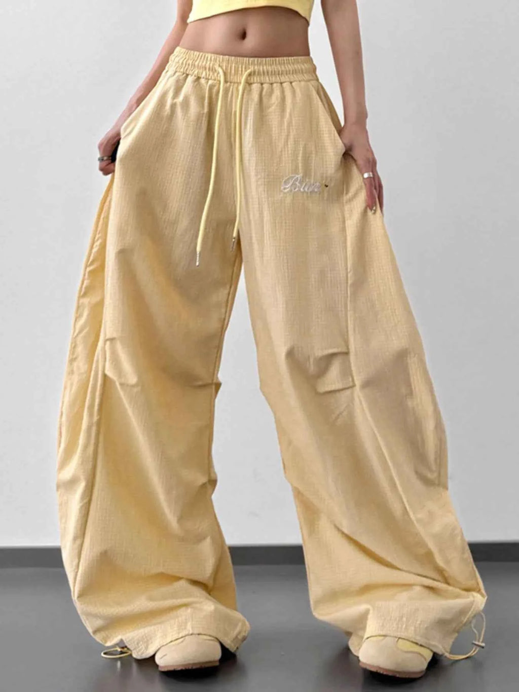 Wide Leg Drawstring Casual Pants 6d595a29-01a1-482d-859d-408fcea50075-Max-Origin