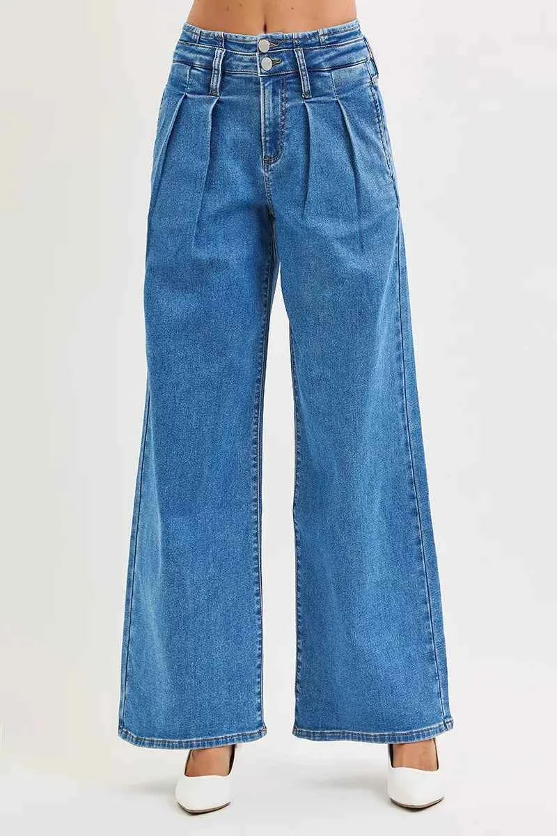 RISEN Full Size Mid Rise Fit Wide Leg with Pleated Detail Jeans Plus Size MEDIUM 6d5d5d4ae8df42b489ed31bcd42c9b83-Max-Origin