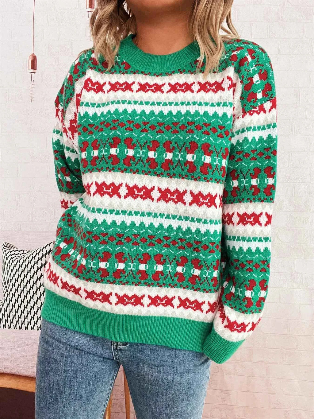 Round Neck Dropped Shoulder Sweater 6d708e2828034e2b8240d8c2f4c9f2ac-Max-Origin