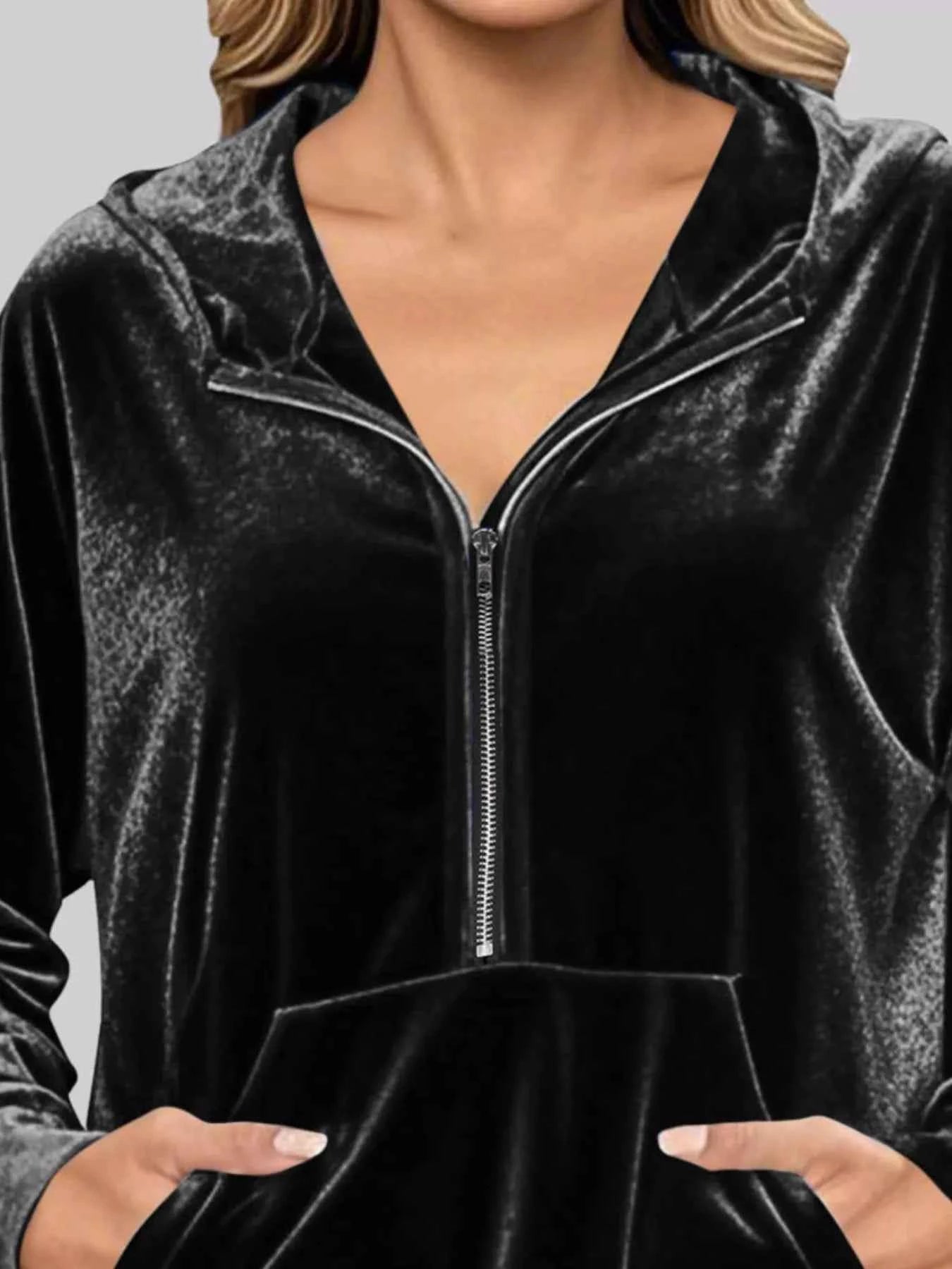 Full Size Half Zip Kangaroo Pocket Hoodie Plus Size 6d8e0fbb-cd05-428e-b36a-933db53c77cc-Max-Origin