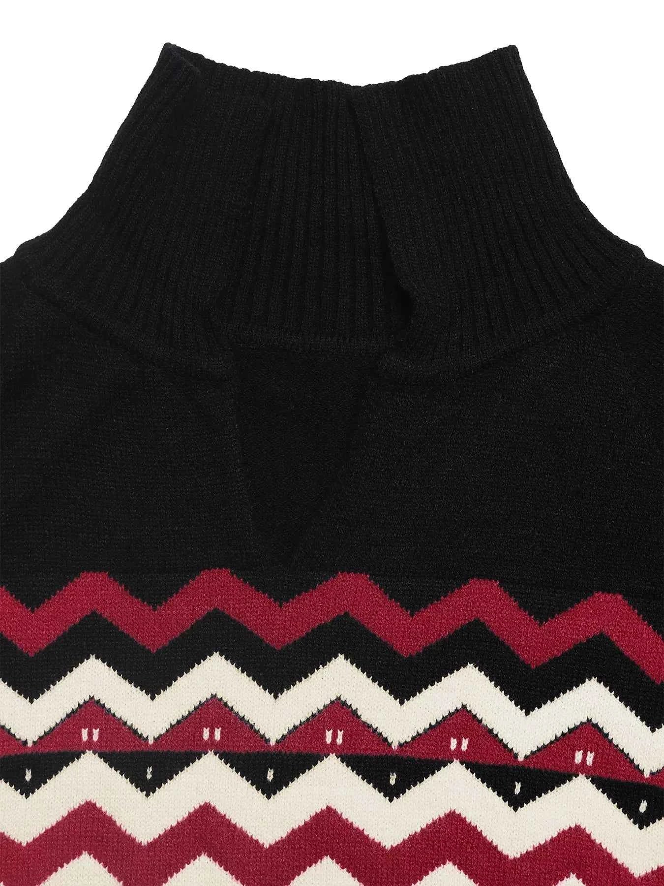 Chevron Pattern Long Sleeve Sweater 6e01385a423949a9be00f7e71e19778c-Max-Origin