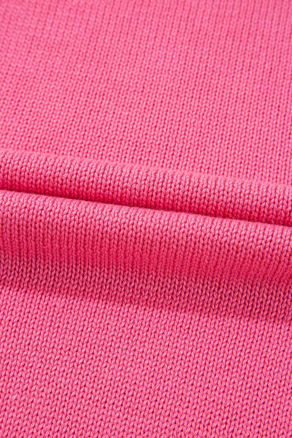 Bright Pink Pearl Embellished Contrast Trim Sleeveless Knit Top 6e0649edb07dd18c