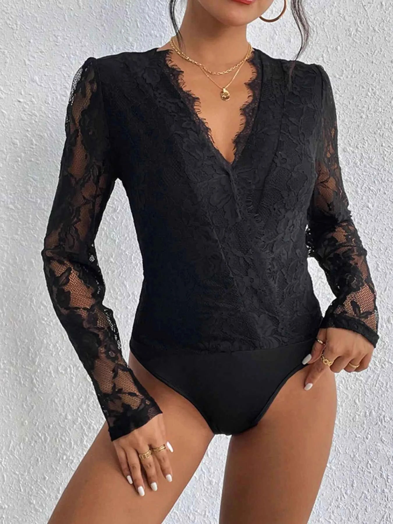 Lace V-Neck Long Sleeve Bodysuit 6e0ea849-ac7b-46de-97d3-0dd9d0dfabd2-Max-Origin