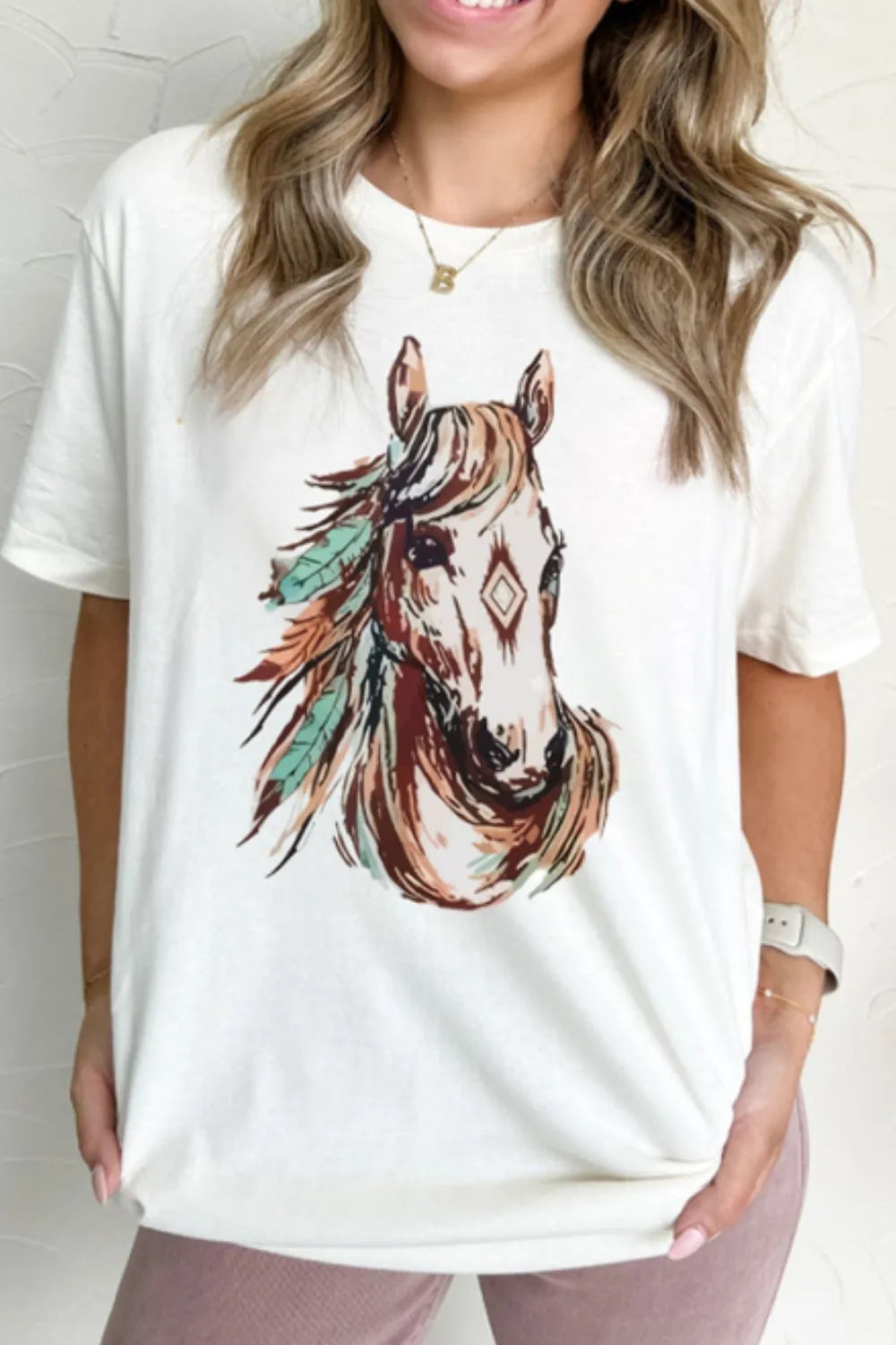 Western Aztec Horse Graphic Tee 6e50cb3d-a1ca-4e1e-a6a7-504a1916b1b1-Max-Origin