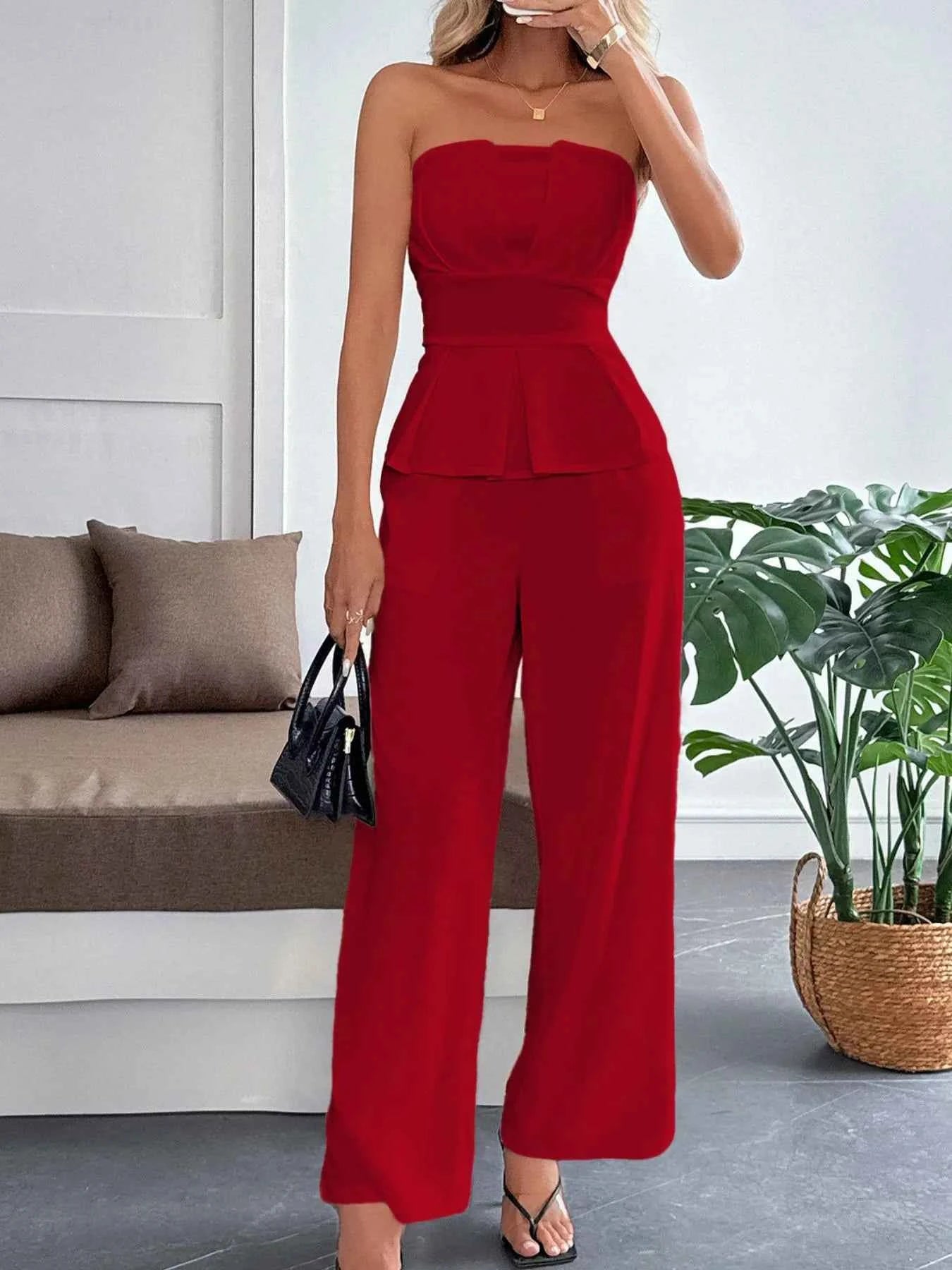 Peplum Tube Top and Pants Set Scarlet 6edf598b-5bbb-4157-aac8-837e17505bce-Max-Origin