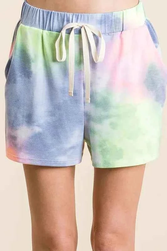 BiBi Tie Dye Casual Shorts with Twill Tape Drawstring 6f1a74eb9fd045c8950a2eafd2fe5538-Max-Origin