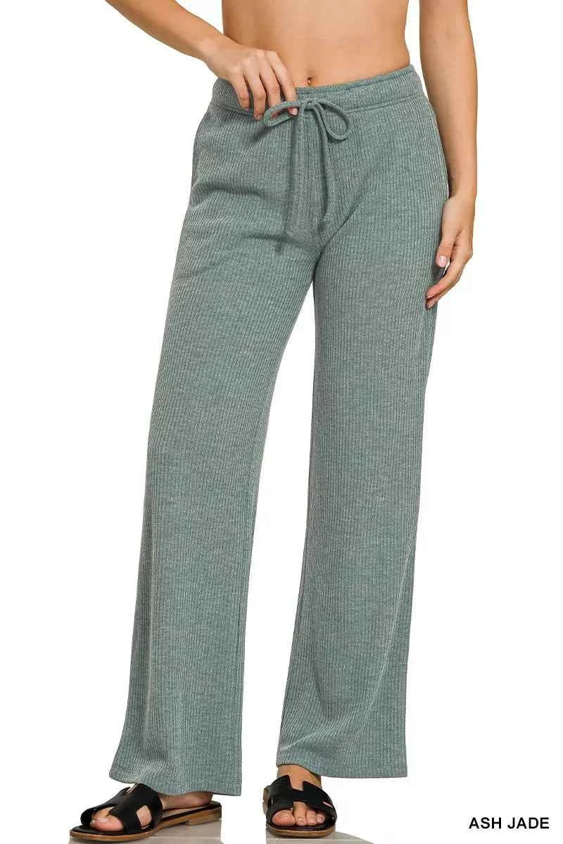 Zenana Ribbed Drawstring Lounge Pants ASH JADE 6f50527b7b5f4151a8c4c4a31c6a8e4c-Max-Origin