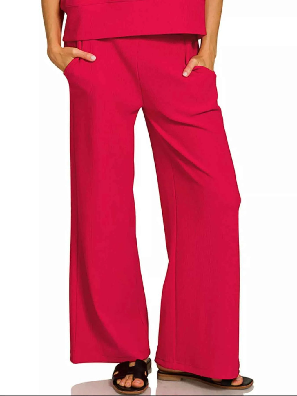 Zenana Ribbed Round Neck Tee & Pants Set 6f908cd2-cdb3-4e62-9f22-a3c028bfe0f6-Max-Origin