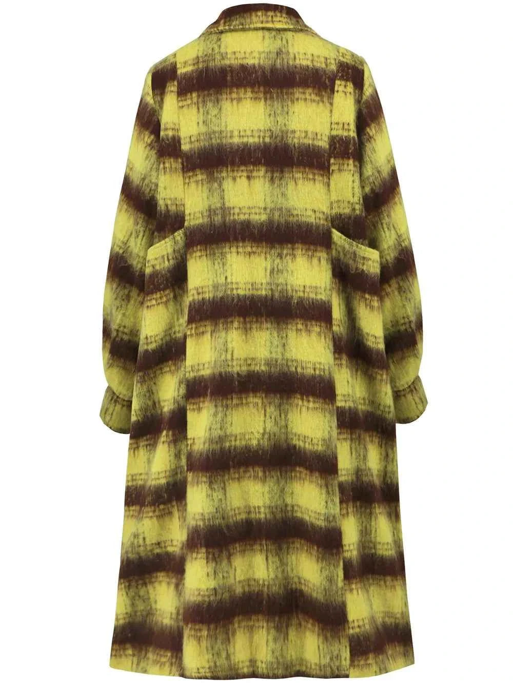 Contrast Double-Breasted Long Sleeve Longline Coat 6f9e2e93-5efd-45cc-aad9-7ba5c82c76ec-Max