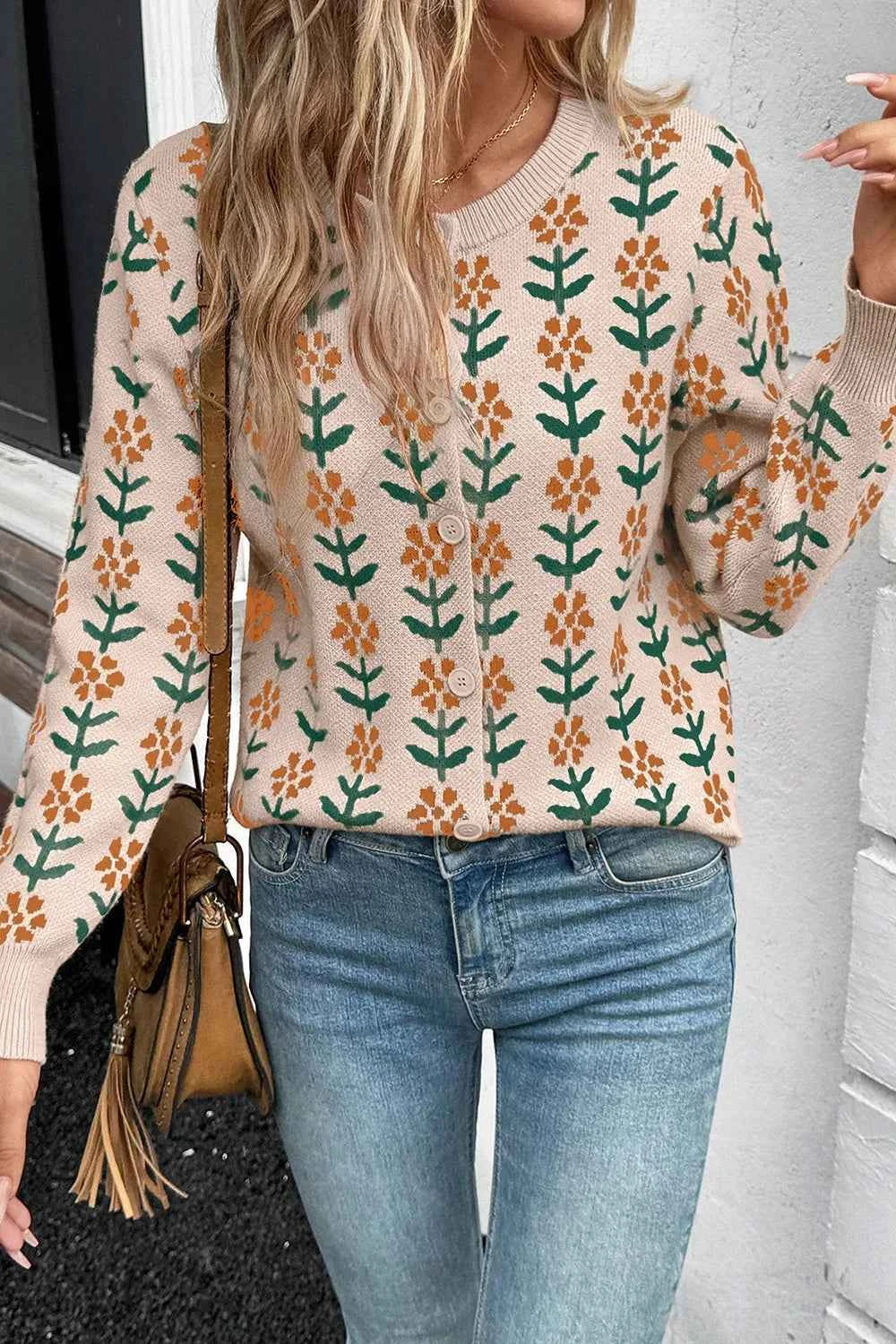 Floral Button-Up Knit Cardigan 70515077-00b2-4843-bb74-53f1b82986a9-Max-Origin