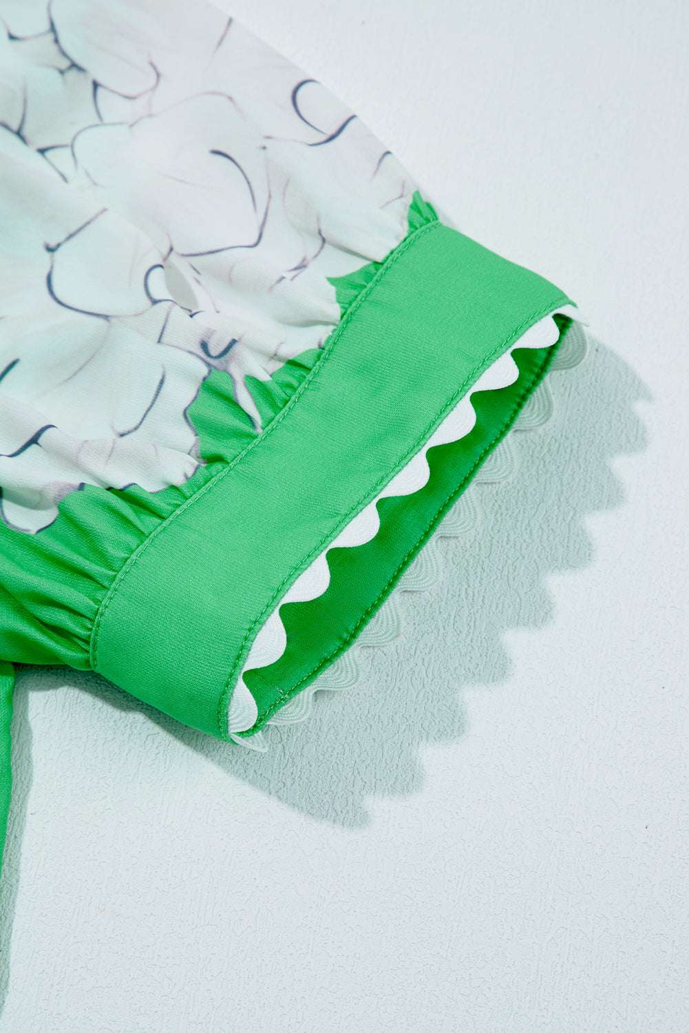 Rose Floral Print Ric Rac Trim Puff Sleeve Button Up Shirt 705ad7e6051ab39b-_9