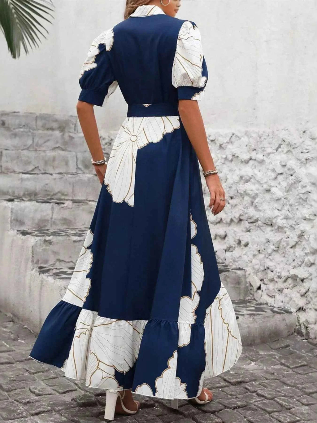 Printed Button Down Half Sleeve Maxi Shirt Dress 70d78309-99d1-4926-a006-3bd6e82cbb0c-Max-Origin