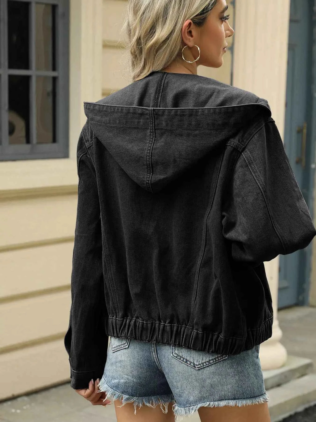 Washed Button Up Hooded Denim Jacket 70e13b33b88149f99bcd14dc87a9867a-Max-Origin