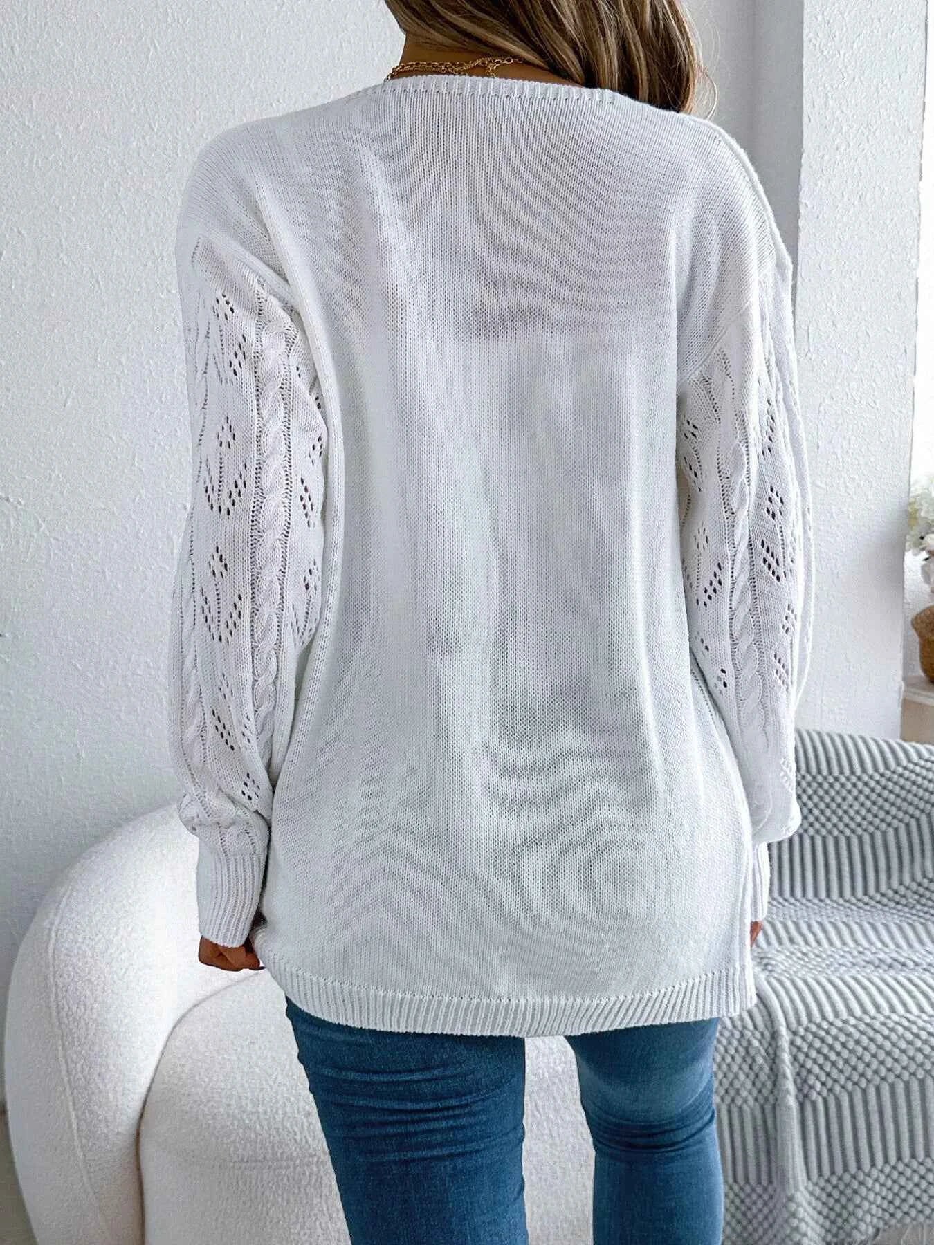 Openwork Open Front Long Sleeve Cardigan 711ae5cd2c2d4ed3a41c657ec6a453b3-Max-Origin