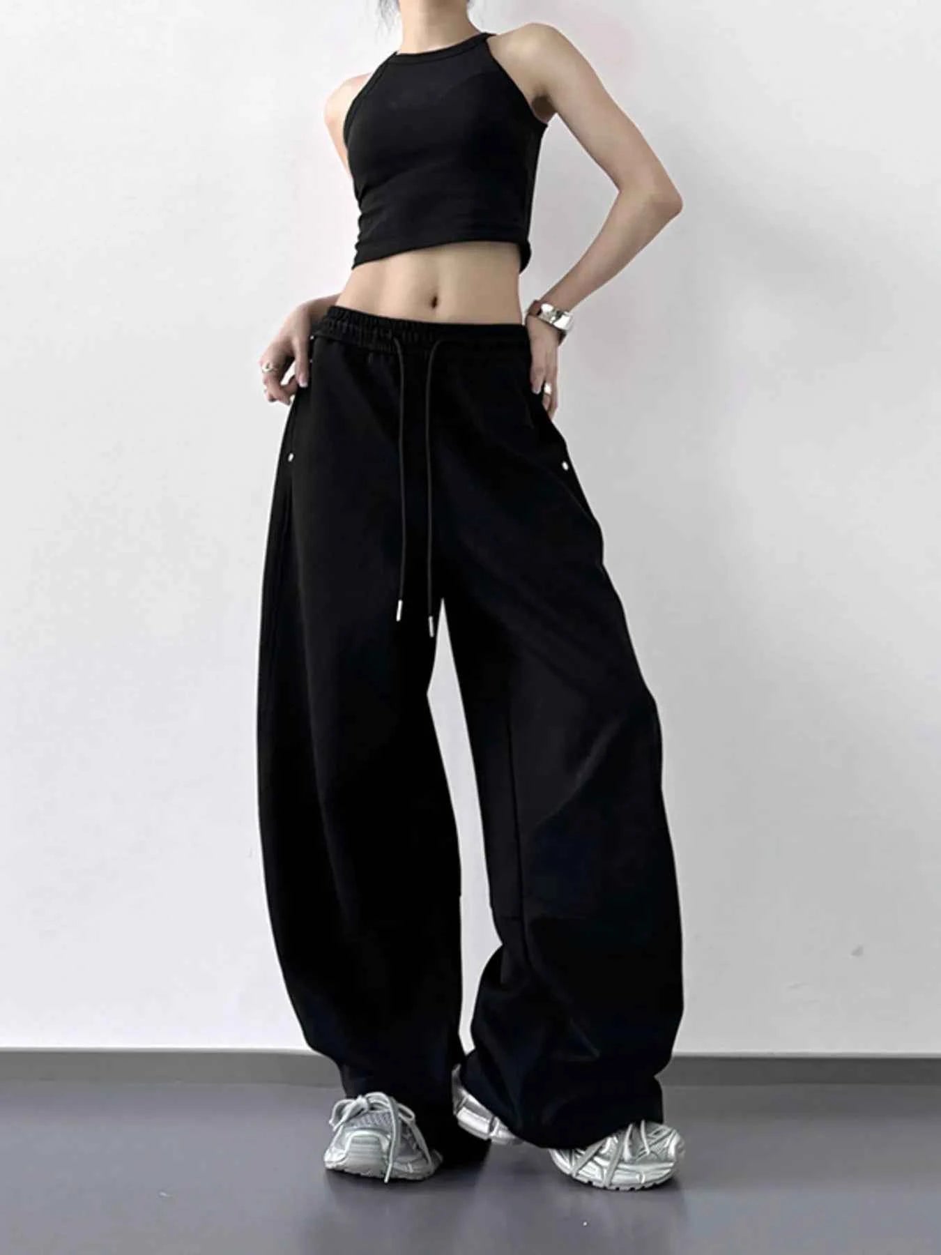 Wide Leg Drawstring Pants Black 71257095ba44421ca52ed4fd71e2c172-Max-Origin