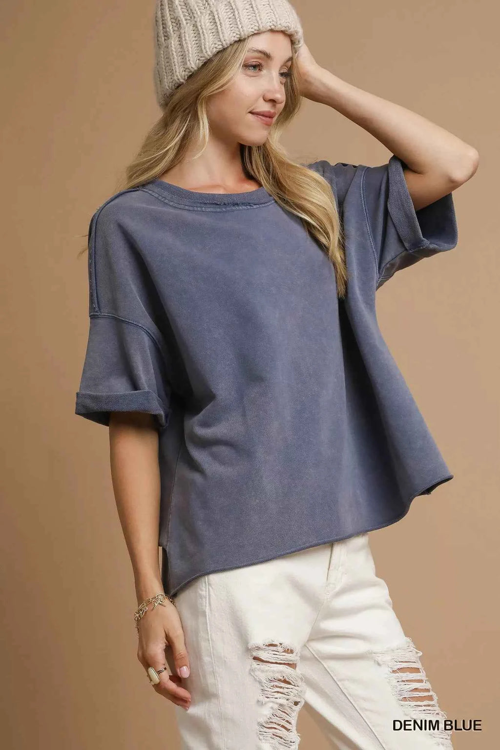Umgee Mineral Wash Round Neck Top 7168cbab-f485-4c9f-a871-883d6944bb57-Max-Origin