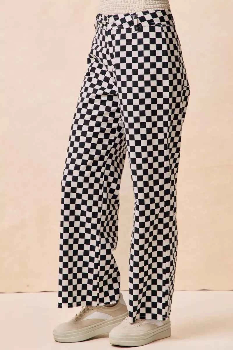 BiBi Gameday Theme Checkered Printed Pants 7195b532685f4d3187e35bb6a69fd293-Max-Origin