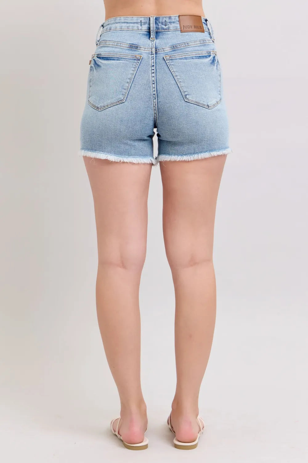 Judy Blue Full Size Tummy Control Raw Hem Denim Shorts Plus Size 71a2e0d4-2b02-4a0e-9b3f-e7adbe4d8eef-Max