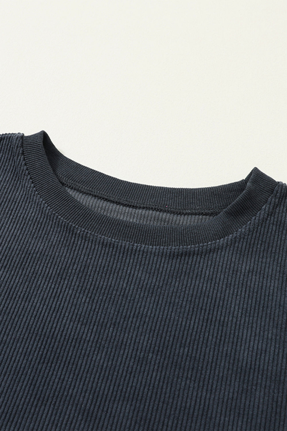 White Drop Shoulder Rib Knit Oversized Sweatshirt 71dc64d618d5fd64