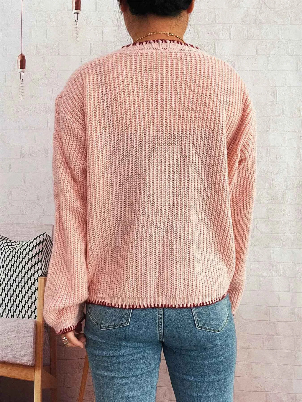 Flower Button Long Sleeve Cardigan 71fb6d42fac7434db9936a7952dd18e3-Max-Origin