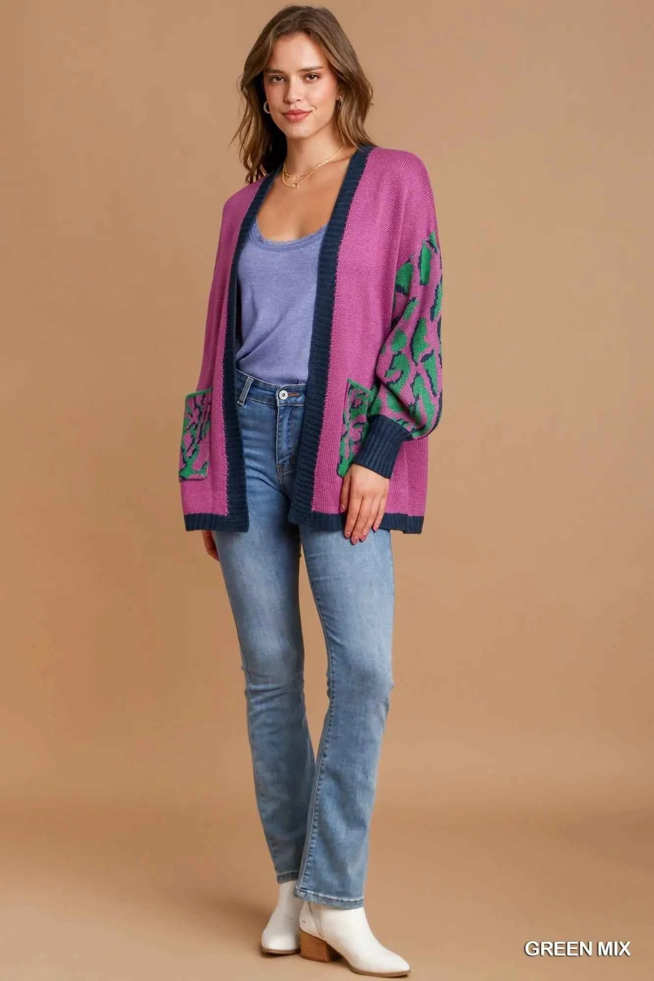 Umgee Animal Print Open Front Sweater Cardigan 720f5ab0-fe04-4bc2-9ed2-dd2cbaf9c354-Max-Origin
