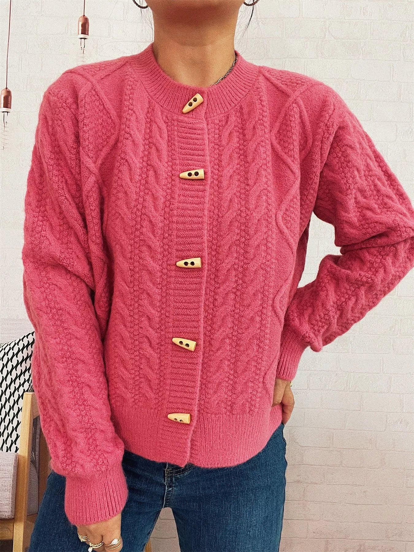 Cable Knit Button-Up Cardigan 72751dee-045b-4e7e-95c0-f2949deb8e59-Max-Origin