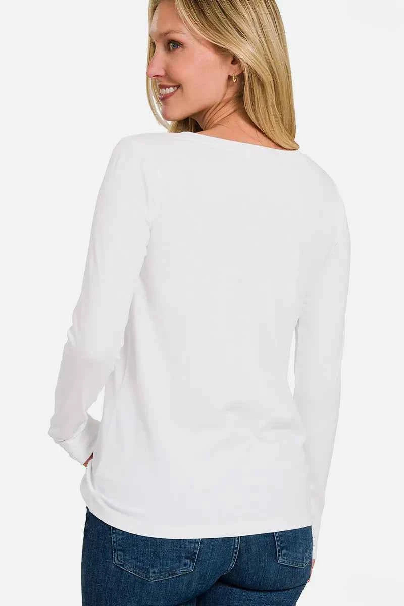 Zenana Full Size V-Neck Long Sleeve T-Shirt 727bda03-614d-4d24-a225-77b386e07198-Max