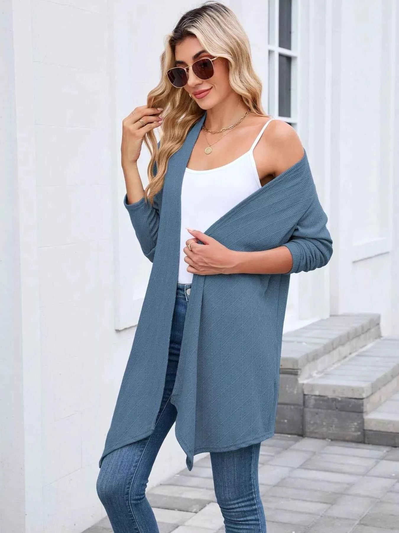 Open Front Long Cardigan 72856e471e114502b612f903ee282be1-Max-Origin