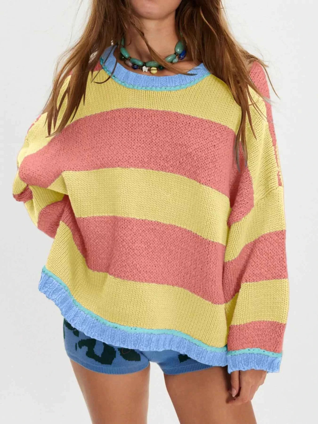 Color Block Round Neck Sweater 728faccd-cb98-464d-940e-d9d85b080576-Max-Origin