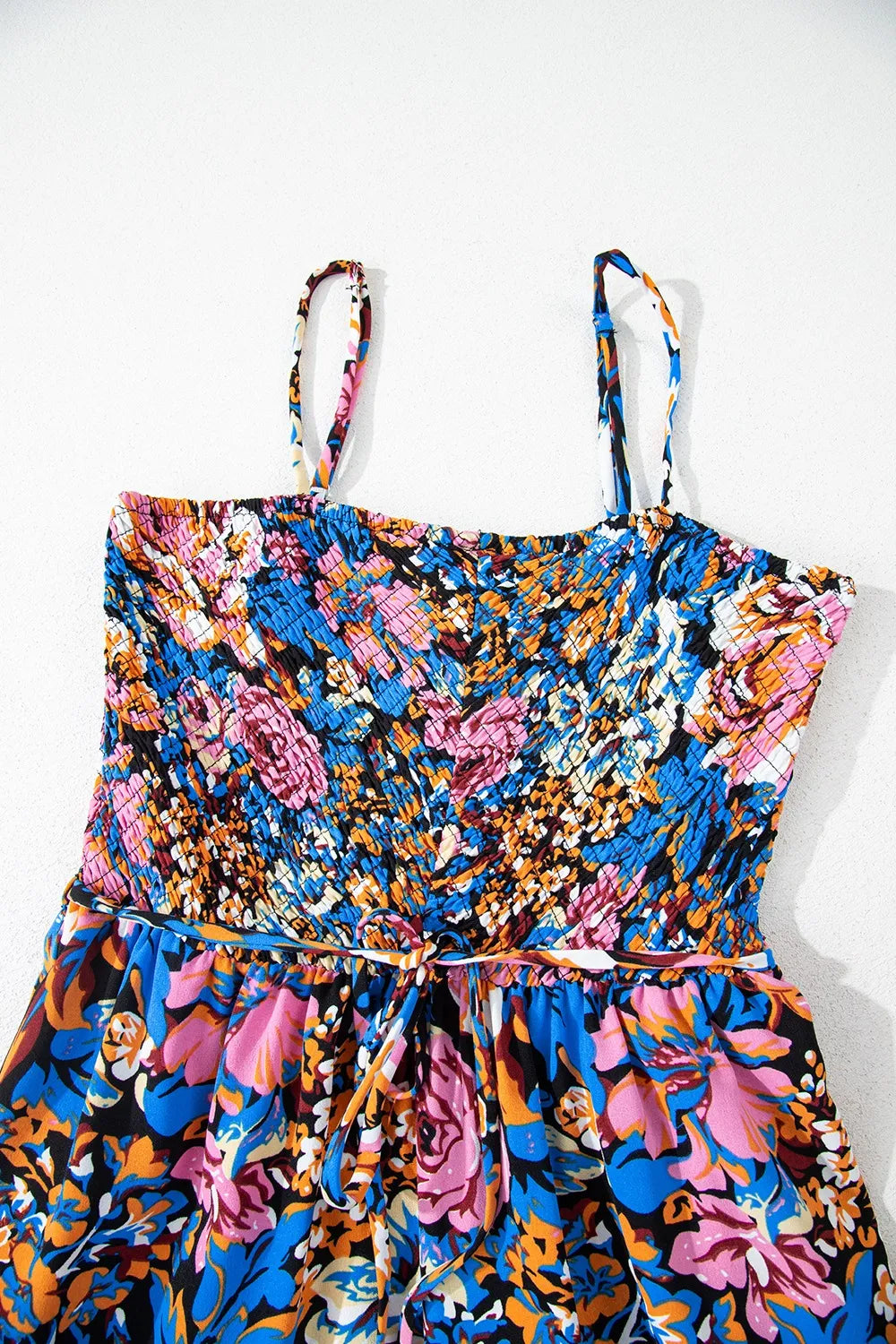 Floral Smocked Spaghetti Straps Wide Leg Jumpsuit 72b2d5f9-2e70-4f68-94c8-8c951e4899cc-Max