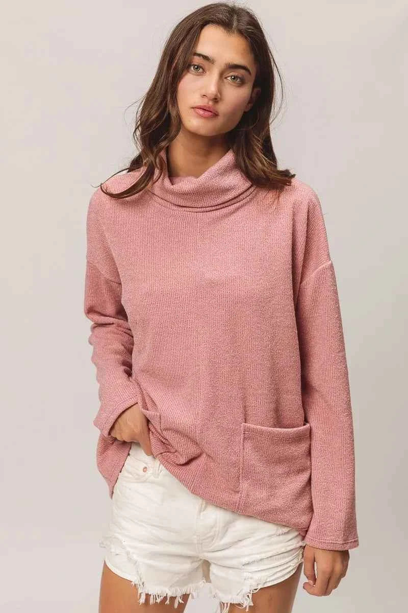 BiBi Piper Rib Double Pocket Turtle Neck Sweater MAUVE 72c1ccaebb9f4611be85a5dbbf404cc0-Max-Origin