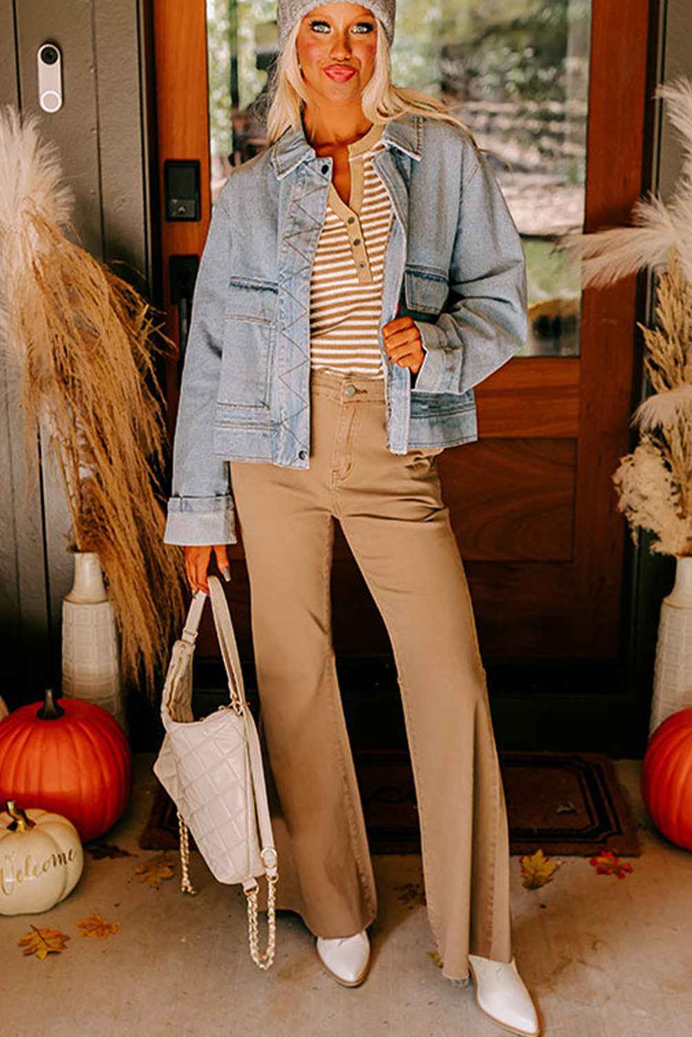 Beau Blue Street Style Zip Up Washed Denim Jacket 72d81ac2046d01ea