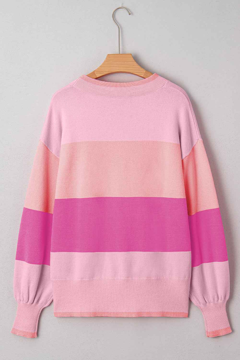 Pink HOLLY JOLLY Sequined Color Block Crew Neck Sweater 731ede2c9b1d3e79