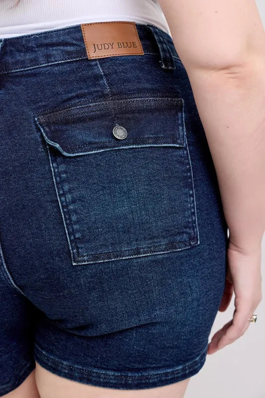 Judy Blue Full Size High Waist Back Flap Pocket Denim Shorts Plus Size 7380053b-1f18-41bf-8afb-36724be9e15a-Max-Origin
