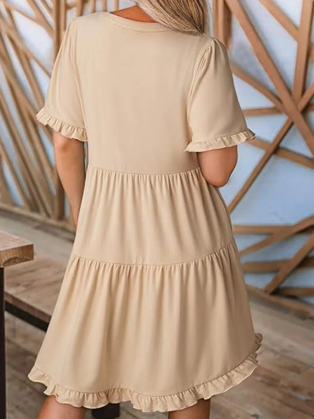 Tiered Notched Short Sleeve Mini Dress 73847225-dbb7-44b9-a9bb-07412a838579-Max-Origin