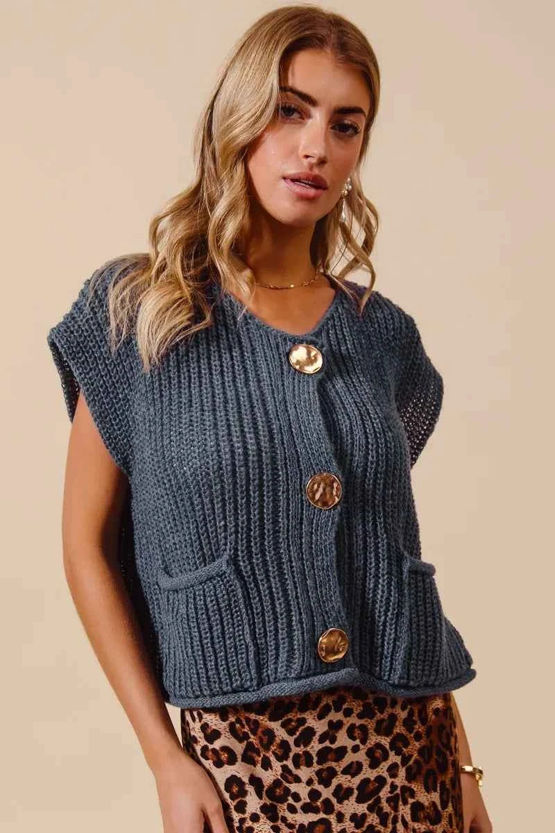 SO ME Big Metal Button Front Sweater Vest 7390d3af6bca4c8b8a17cea2944e5a95-Max-Origin