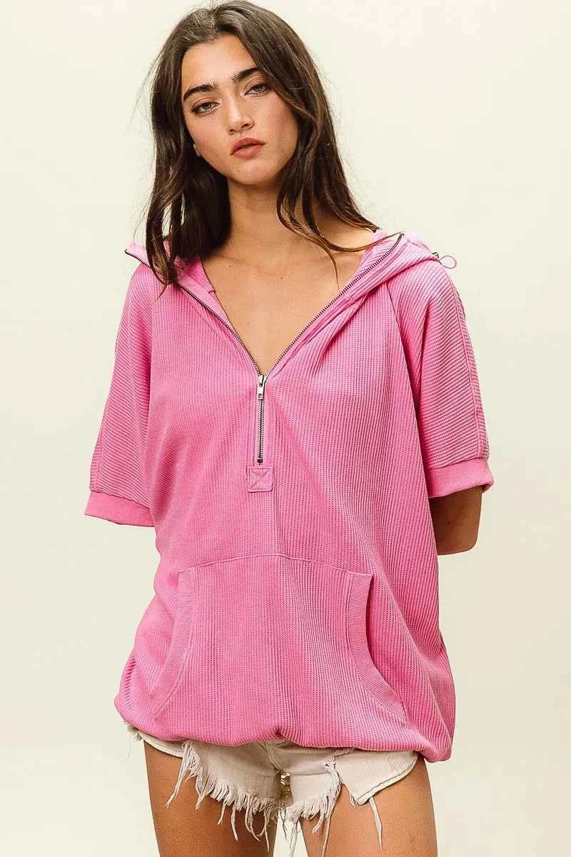 BiBi Vintage Washed Waffle Thermal Hoodie 73913e66f4424a929e2fd0c1f414f4a0-Max-Origin