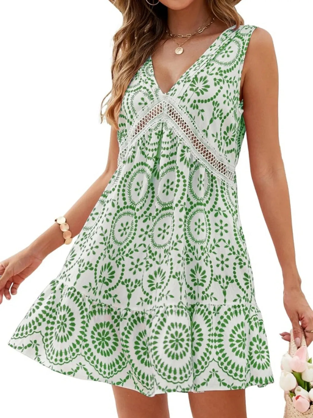 Printed V-Neck Sleeveless Mini Dress 739cfc26-c09e-401e-a1c4-aafcb9e73db8-Max-Origin