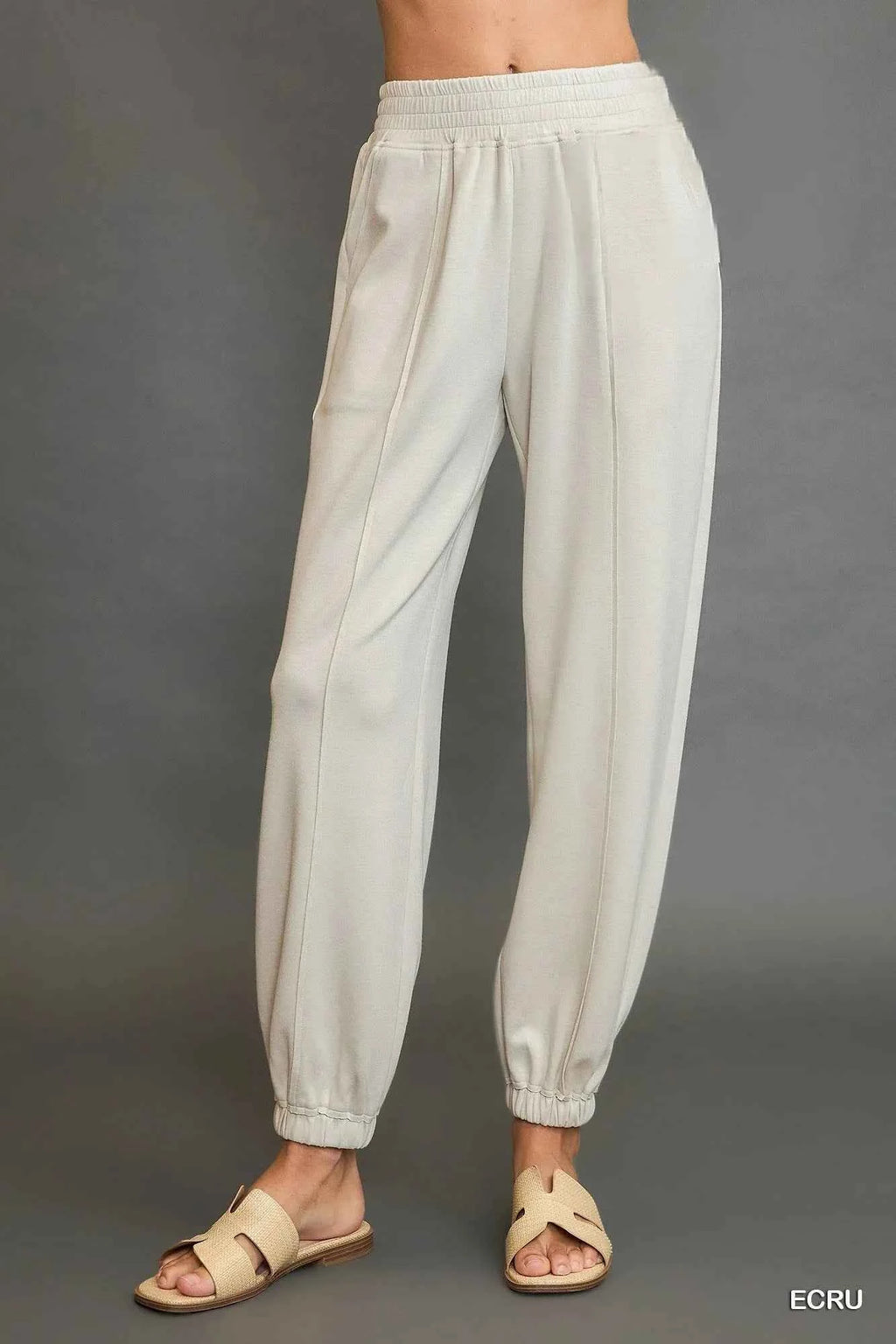 Umgee Drawstring Jogger Pants with Front Seam Detail 739fa879-70cd-42f6-90e9-b13a433debf5-Max-Origin