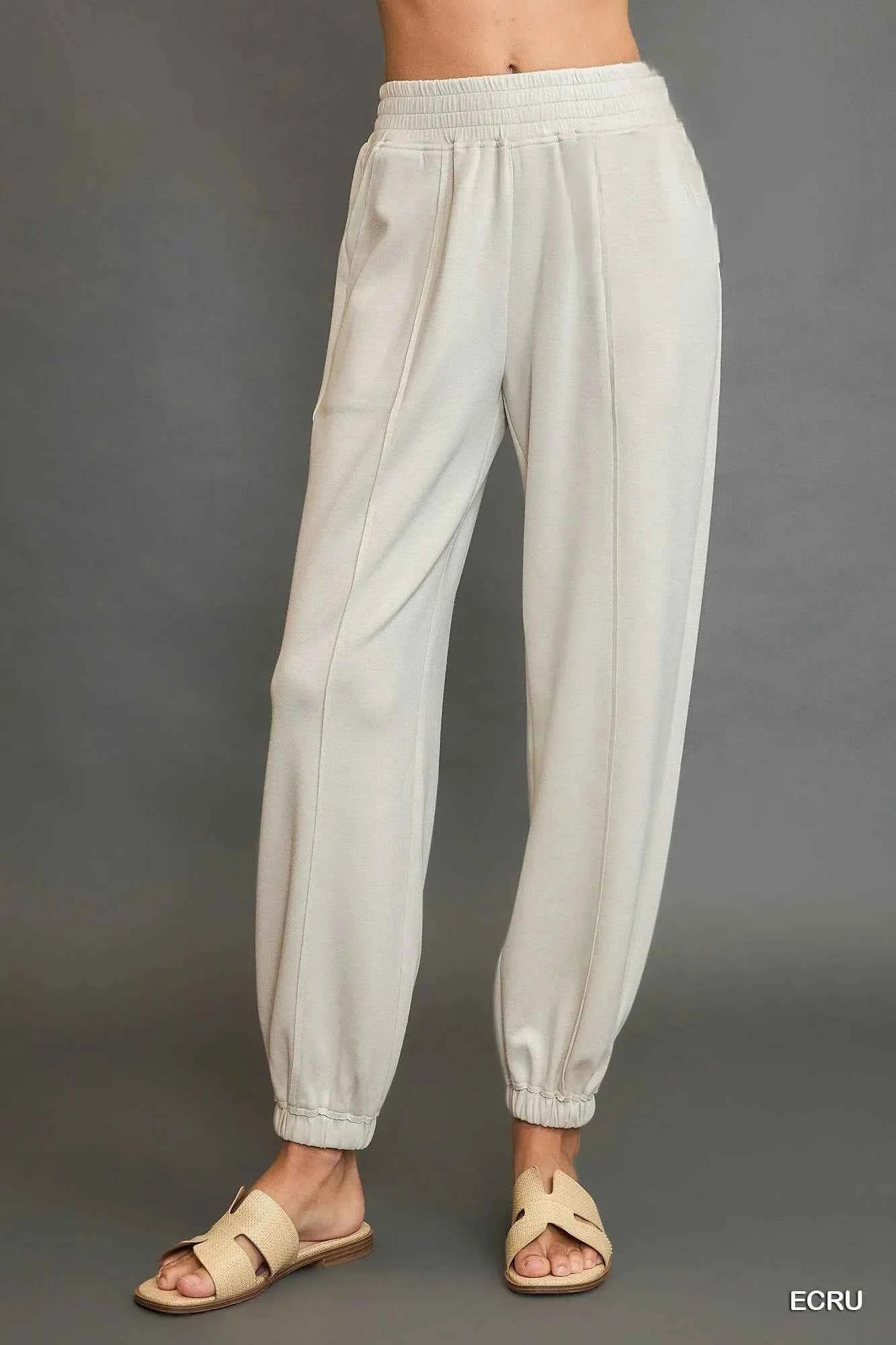 Umgee Drawstring Jogger Pants with Front Seam Detail 739fa879-70cd-42f6-90e9-b13a433debf5-Max-Origin