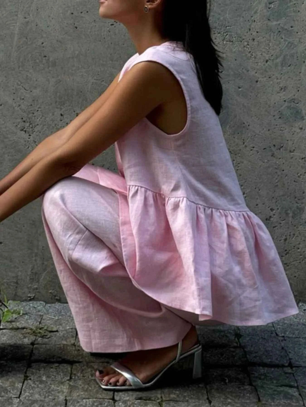 One Button Peplum Top and Pants Set 73c3a3e6-d99d-4202-839b-7476b7ed4869-Max-Origin