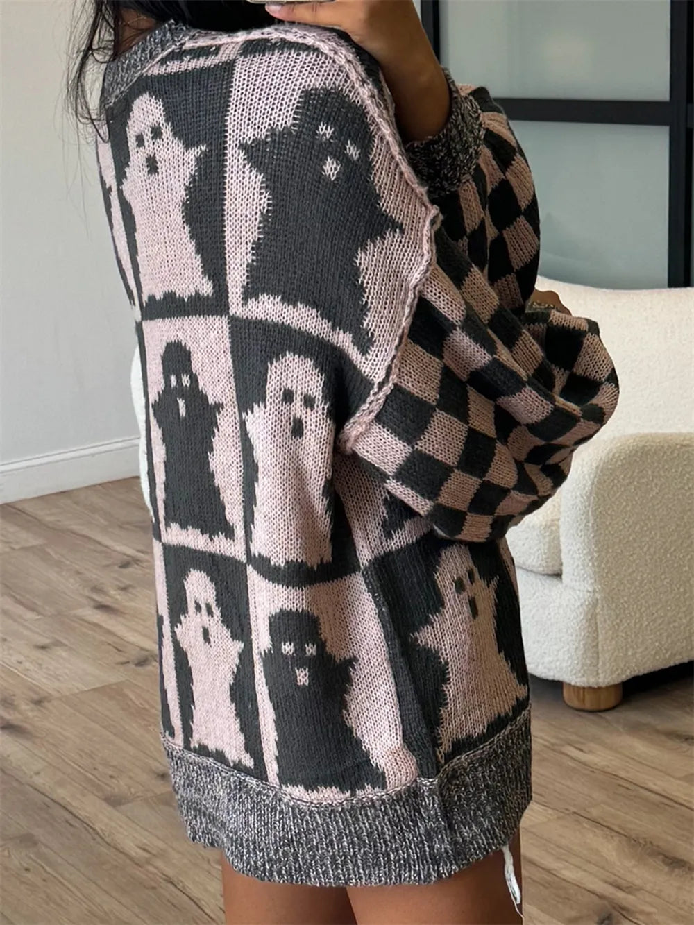 Ghost Dropped Shoulder Long Sleeve Sweater 73f86f95-fcc6-4ebd-a39e-da0f7312c8d0-Max