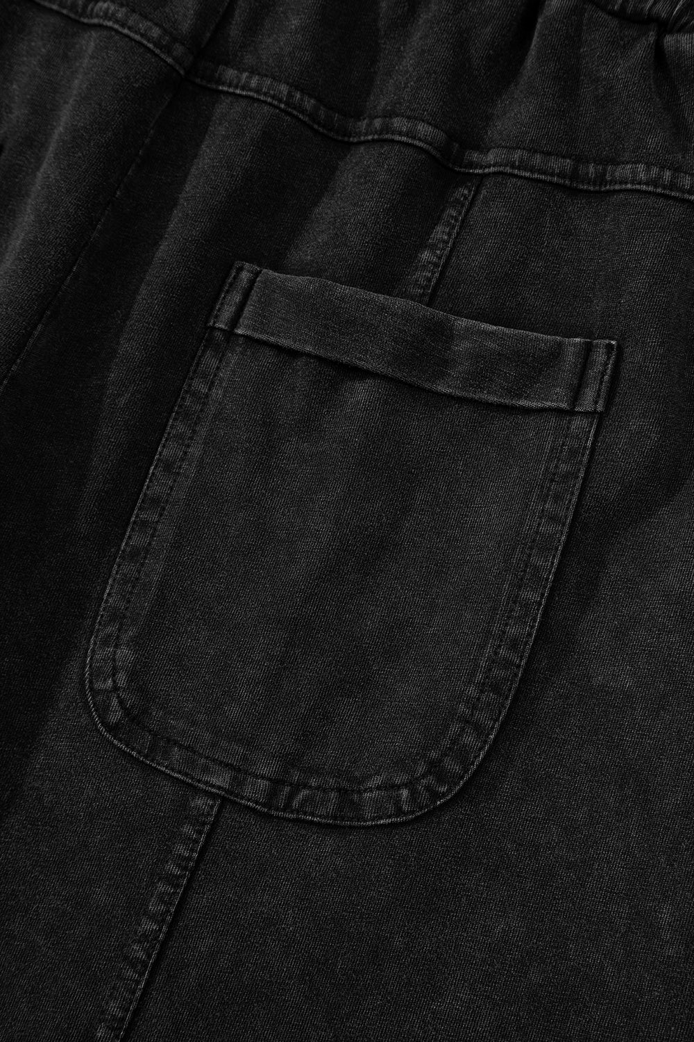 Black Mineral Wash Exposed Seam Wide Leg Cargo Pants 740c888786c566bc