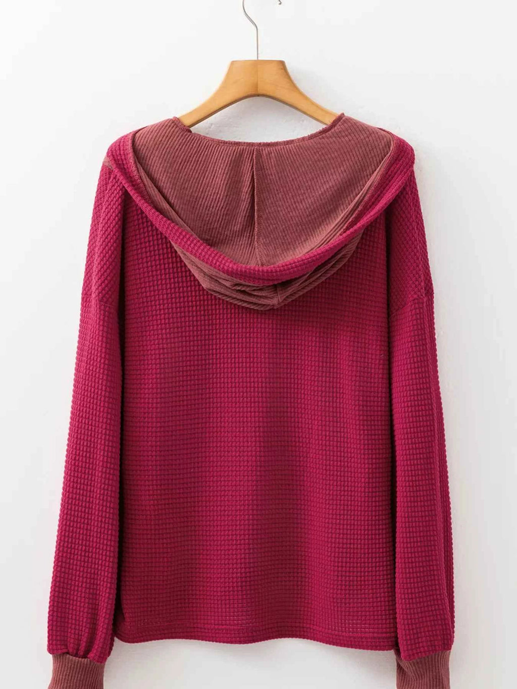 Waffle Knit Henley Sweatshirt with Button Detail 743c82f418e243ac93fa5906bb3885a5-Max-Origin