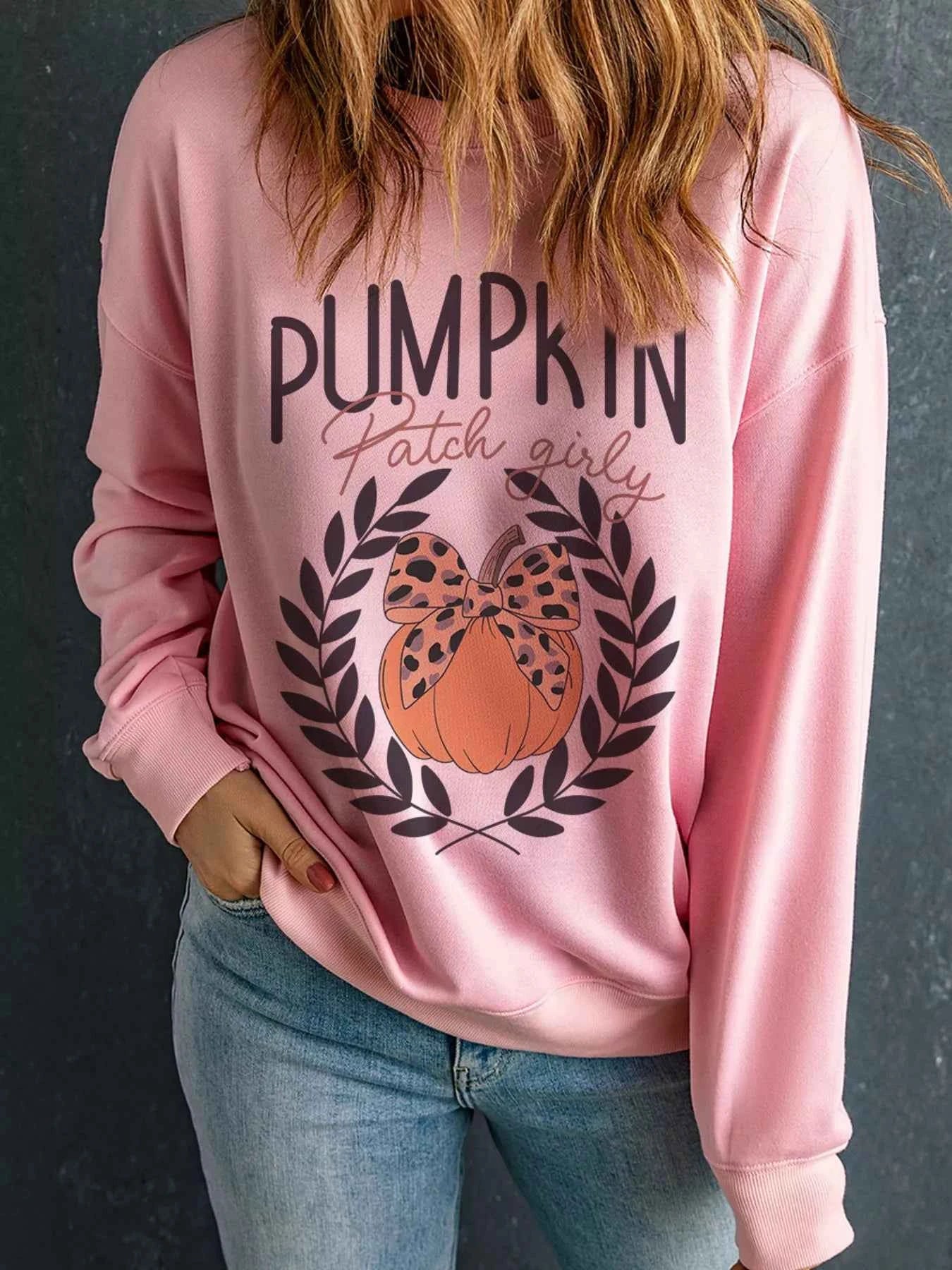 Halloween Leopard Bowknot Pumpkin Graphic Sweatshirt Dusty Pink 744b8e41867947f2af3df3f605bbc03b-Max-Origin