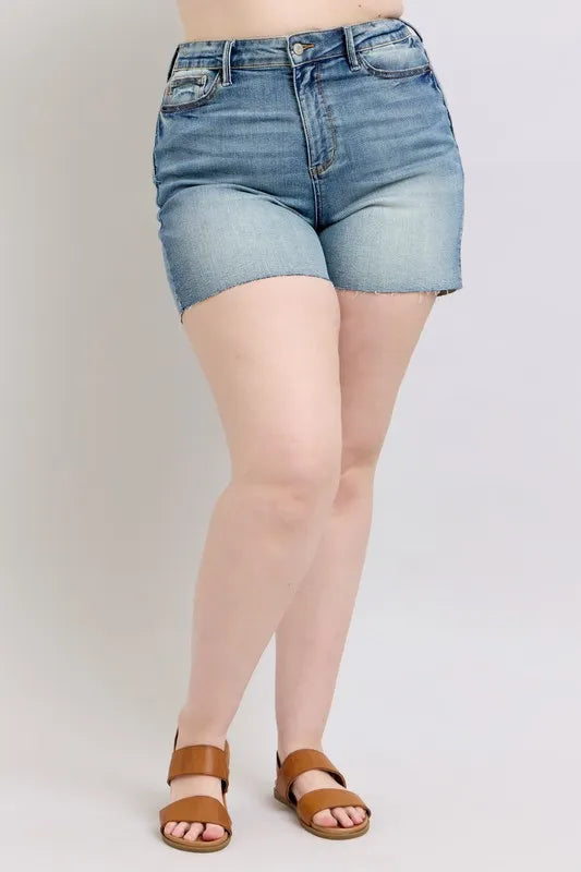 Judy Blue Full Size High Waist Star Seam Detail Denim Shorts Plus Size 7473834e-9d4d-423f-b99c-dd280d24483b-Max-Origin